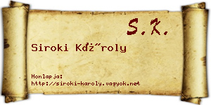 Siroki Károly névjegykártya