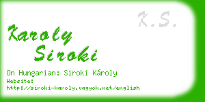karoly siroki business card